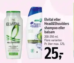 Føtex Elvital eller Head&Shoulders shampoo eller balsam tilbud