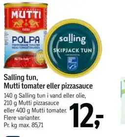 Føtex Salling tun, Mutti tomater eller pizzasauce tilbud