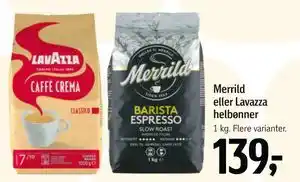 Merrild eller Lavazza helbønner