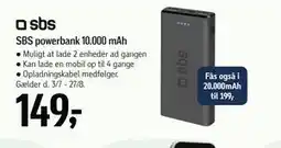 Føtex SBS powerbank 10.000 mAh tilbud