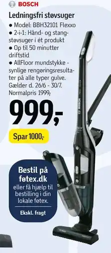 Føtex Ledningsfri støvsuger tilbud