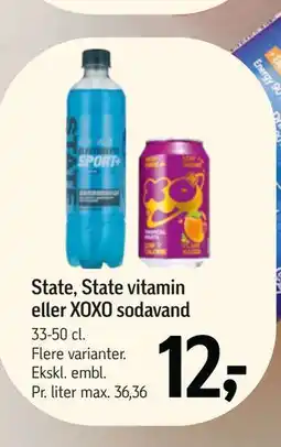 Føtex State, State vitamin eller XOXO sodavand tilbud