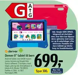 Føtex Denver 8” tablet til børn tilbud