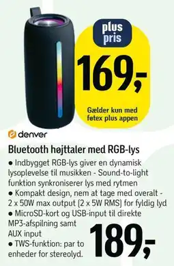 Føtex Bluetooth højttaler med RGB-lys tilbud