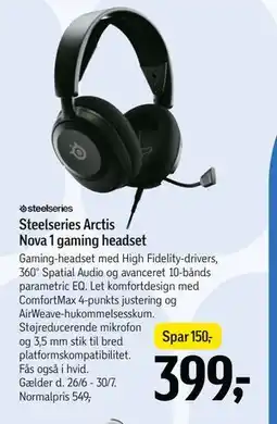 Føtex Steelseries Arctis Nova 1 gaming headset tilbud
