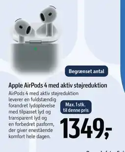 Føtex Apple AirPods 4 med aktiv støjreduktion tilbud