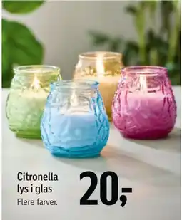Føtex Citronella lys i glas tilbud