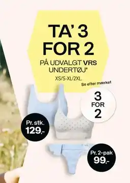 Føtex TA’ 3 FOR 2 PÅ UDVALGT VRS UNDERTØJ tilbud