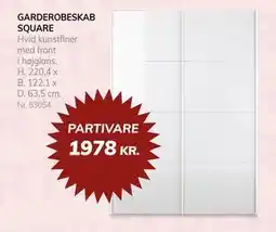 Daells Bolighus GARDEROBESKAB SQUARE tilbud