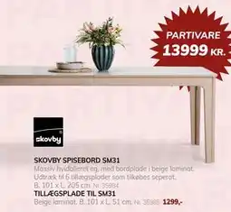 Daells Bolighus SKOVBY SPISEBORD SM31 tilbud