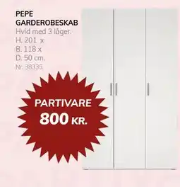 Daells Bolighus PEPE GARDEROBESKAB tilbud