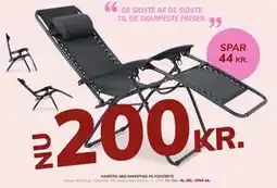 Daells Bolighus HAVESTOL MED NAKKEPUDE OG FODSTØTTE tilbud