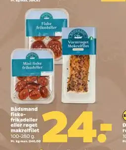 Netto Bådsmand fiskefrikadeller eller røget makrelfilet tilbud