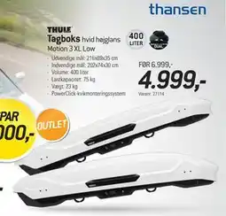 Thansen Thule Motion 3 XL Low tilbud
