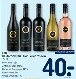 REMA 1000 LZC Californisk rød-, hvid- eller rosévin tilbud