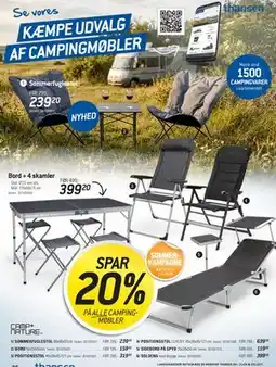 Thansen SPAR 20% PÅ ALLE CAMPING-MØBLER tilbud