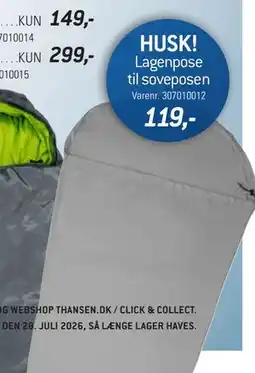 Thansen Lagenpose til soveposen tilbud