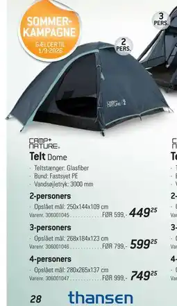 Thansen Telt Dome tilbud