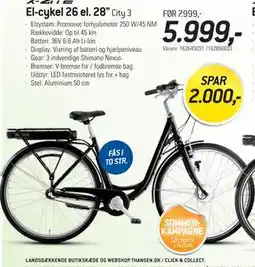 Thansen X-ZITE El-cykel 26 el. 28 tilbud