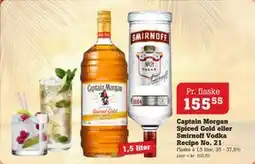 Poetzsch Padborg Captain Morgan Spiced Gold eller Smirnoff Vodka Recipe No. 21 tilbud