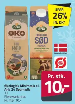 Fleggaard Økologisk minimælk / Arla sødmælk tilbud