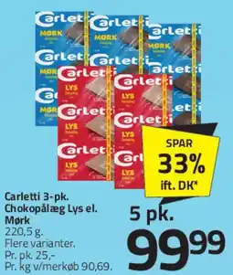 Fleggaard Carletti chokoladpålæg tilbud