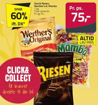 Fleggaard Storck Riesen / Werther's / Mamba tilbud