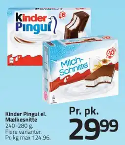 Fleggaard Kinder Pingui / Milch-Schnitte tilbud