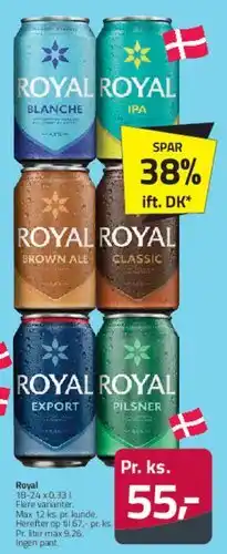 Fleggaard Royal - assortment of canned beer tilbud