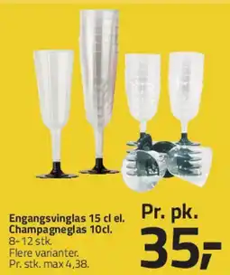 Fleggaard Engangsvinglas 15 cl / Champagnesglas 10 cl tilbud