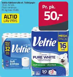 Fleggaard Veltie Køkkenrulle / Toiletpapir tilbud