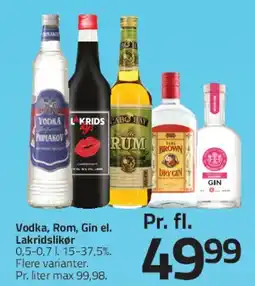 Fleggaard Vodka / Rom / Gin / Lakridslikør tilbud