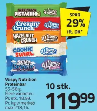 Fleggaard Wispy Nutrition Proteinbar (10 stk.) tilbud