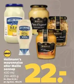 Netto Hellmann's mayonnaise eller Maille sennep tilbud