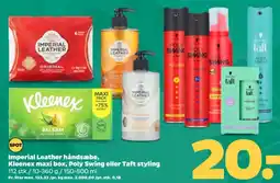 Netto Imperial Leather håndsæbe, Kleenex maxi box, Poly Swing eller Taft styling tilbud