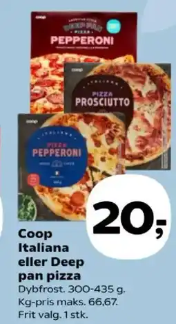 Kvickly Coop Italiana eller Deep pan pizza tilbud