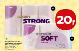 Kvickly Coop Premium Soft toiletpapir eller Luxury Strong køkkenrulle tilbud