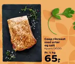 Kvickly Coop ribroast med urter og salt tilbud