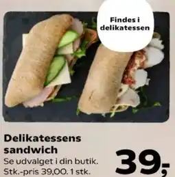 Kvickly Delikatessens sandwich tilbud