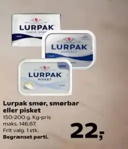 Kvickly Lurpak smør, smørbar eller pisket tilbud