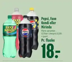 Min Købmand Pepsi, Faxe Kondi eller Mirinda tilbud
