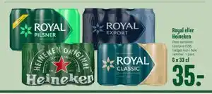 Min Købmand Royal eller Heineken tilbud