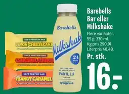 Min Købmand Barebells Bar eller Milkshake tilbud