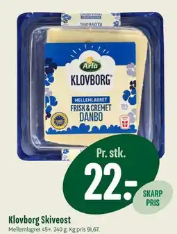 Min Købmand Klovborg Skiveost tilbud