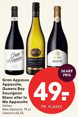 SPAR Gran Appasso Appassite, Queens Bay Sauvignon Blanc eller In Me Appassite tilbud