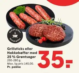 SPAR Grillsticks eller Hakkebøffer med 25 % Grøntsager tilbud