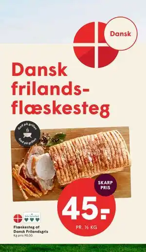 SPAR Flæskesteg af Dansk Frilandsgris tilbud