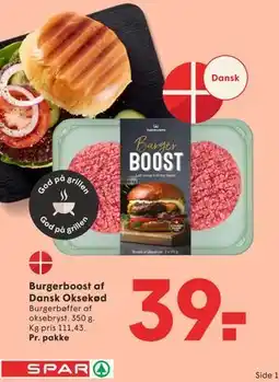 SPAR Burgerboost af Dansk Oksekød tilbud