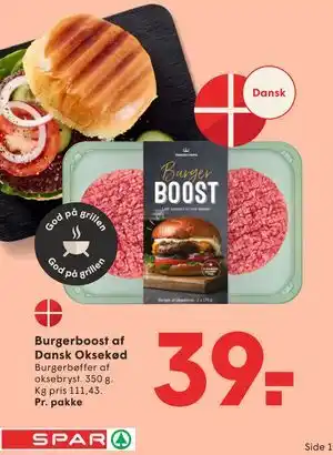 SPAR Burgerboost af Dansk Oksekød tilbud