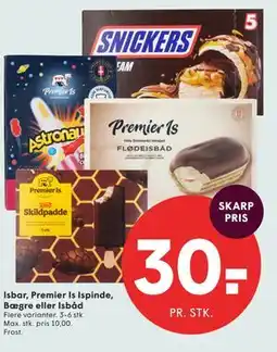 SPAR Isbar, Premier Is Ispinde, Bægre eller Isbåd tilbud
